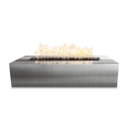 The Outdoor Plus 54 Rectangular Regal Fire Pit - Stainless Steel - Match Lit with Flame Sense - Natural Gas OPT-RGLSS54FSML-NG